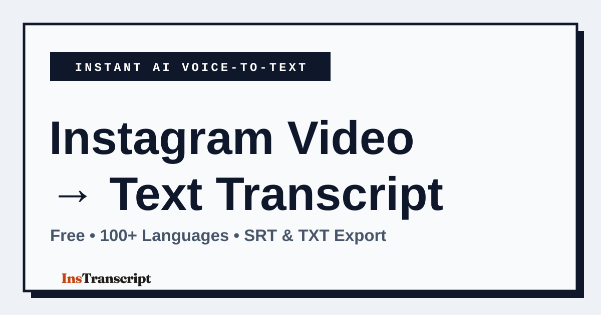 Instagram Transcript screenshot